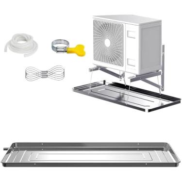 Imagem de Bandeja De Drenagem De Condensado De Ar Condicionado Bandeja De Drenagem De Unidade Externa Ac De Aço Inoxidável Com Tubo De água De 1m Bandeja De Gotejamento De Drenagem De A, 940 * 440mm