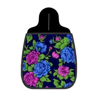 Imagem de Lixeira De Carro Organizador Lixinhocar Floral Rosas Azul Marinho