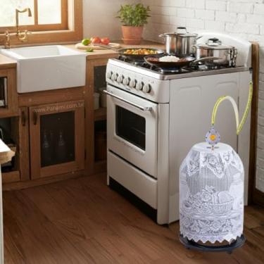 Imagem de Capa de Botijão de Gás de 13 Kg Renda Branca Estampas Sortida - Capa Botijao de Gas Capa para Botijão - PANAMI