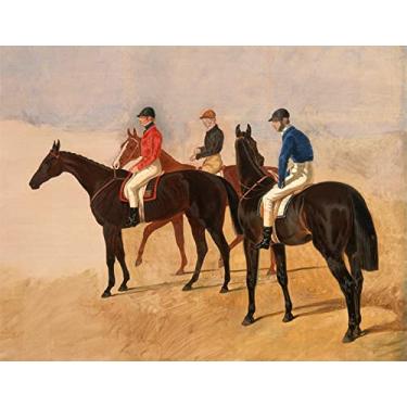 Imagem de Os Melhores em Corrida de Cavalo com Obstáculos Jóqueis Britânicos e seus Cavalos Hipismo 1837 Pintura de John Frederick Herring, Sr na Tela em Vários Tamanhos na Tela em Vários Tamanhos (55 cm X 42 cm tamanho da imagem)