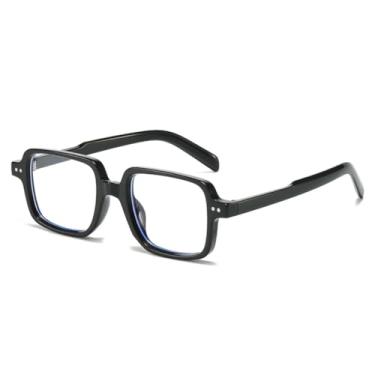 Imagem de Óculos de sol vintage quadrados com rebites, masculino, uv400, feminino, punk, transparente, degradê (preto transparente)