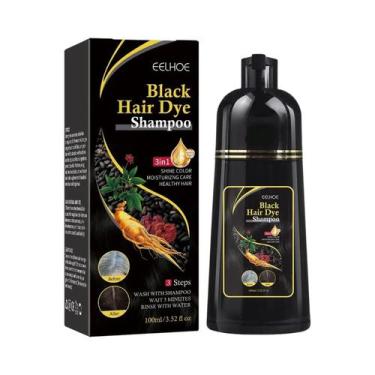 Imagem de Shampoo de Tintura para Cabelo Preto - Cobertura de Cabelos Brancos e 