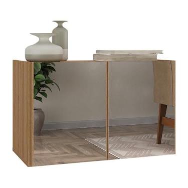 Imagem de Aparador Buffet Suspenso Com Espelhos 2 Portas Multimóveis Mp8003 Rust