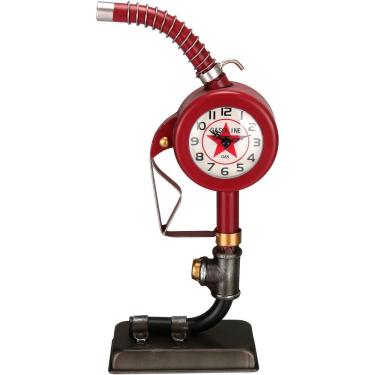 Imagem de Relogio De Mesa Vintage Decorativo Metal 37x17x8cm Vermelho