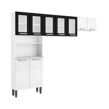 Imagem de Cozinha Completa Compacta Aço Pretobranco Múltipla Bertolini Branco/preto