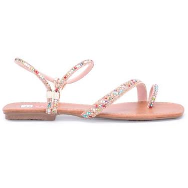 Imagem de Sandália Feminina Rasteirinha Clássica Com Strass - DANDY, Rosê, 37