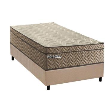 Imagem de Conjunto Box Solteiro: Colchão Molas Paropas Ensacadas Safira Uniface + Base Crc Suede Clean (88x188)