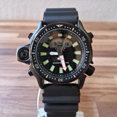 Imagem de Relógio Masculino All Black Estilo Esportivo de Mergulho 100M à Prova 