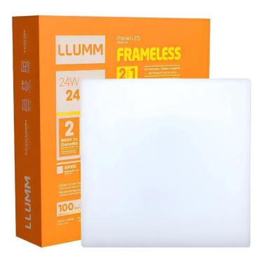 Imagem de Plafon Led Frameless 24W Quadrado Borda Infinita 2 Em 1 Embu