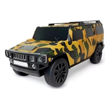 Imagem de Caixa de Som Bluetooth Formato Carro Off-Road, 8W, LED, Entrada USB/SD, 11,2x11x25,6cm (Camuflado)