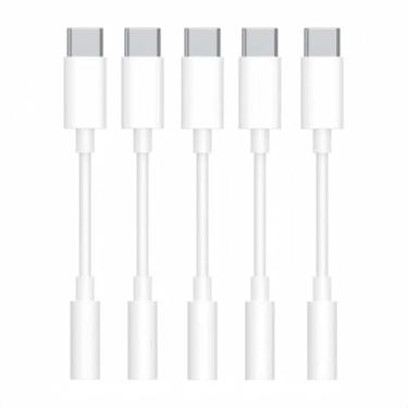 Imagem de Pacote com 5 adaptadores de áudio USB para conector de 3,5 mm, adaptador de fone de ouvido para USB C compatível com iPhone 17/16/15 séries, Samsung Galaxy S25, S24, S23 Ultra, Note 20, iPad Pro