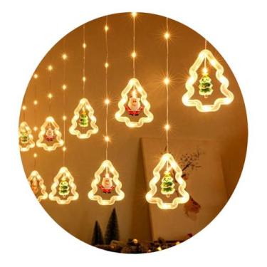 Imagem de Pisca Pisca Cascata Cortina Luz Led Natalina Arvore De Natal Papai Noe