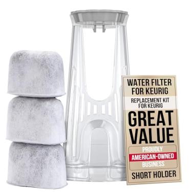 Imagem de Kit de substituição Keurig para cafeteiras Keurig 2.0 K200, K250, K35, K-Duo, K Duo Hot & Iced Gen 2 e K-Compact da PureHQ - Inclui suporte de filtro curto e 3 cartuchos de filtros de água