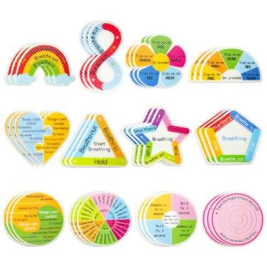 Imagem de 36 adesivos sensoriais de ansiedade texturizados itens de alívio calmo aliviam pressão de trabalho acadêmico fidget adultos mesa escola sala de aula professor