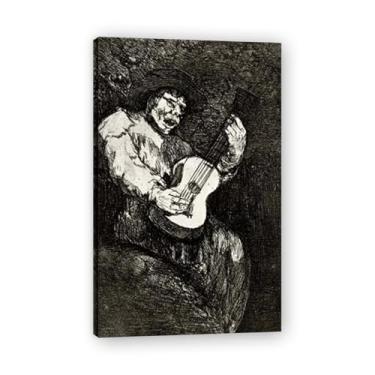 Imagem de LKXGRRSFG Cantor cego Francisco De Goya Impressão em tela romântica espanhola - Obra-prima do influente pintor romântico 30 x 48 cm sem moldura