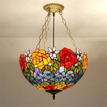 Imagem de Luminária pendente contemporânea de vidro colorido com LED, estilo americano luxuoso e criativo, para sala de estar, restaurante, quarto, hotel, casa de campo, corredor, café, bar ou escada