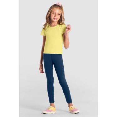 Imagem de Calça legging infantil menina em cotton Brandili, G, Azul
