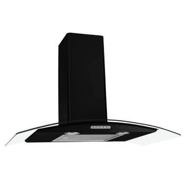 Imagem de Coifa De Parede 80cm Vidro Curvo Duto Slim Nardelli Black 110V
