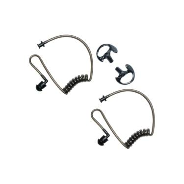 Imagem de Klykon Fone de ouvido de tubo acústico de substituição, tubo de bobina cinza com moldes médios compatíveis com fones de ouvido Motorola Kenwood Baofeng Retevis Midland Icom Walkie Talkies, pacote com