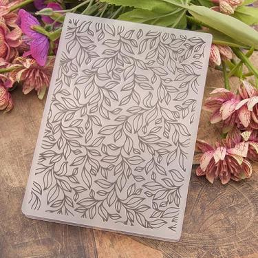 Imagem de Pasta de relevo de plástico com estampa de folhas de videira, impressões texturizadas em 3D, fundo de folha de renda, modelo de pasta para fazer cartões, scrapbook, papel, artesanato, álbuns