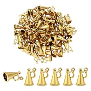 Imagem de PH PandaHall 80 peças de pingentes de megafone com pingente de alto-falante mini pingentes de trompete de líder de torcida pingentes de chifre tibetano para artesanato faça você mesmo, colar, pulseira