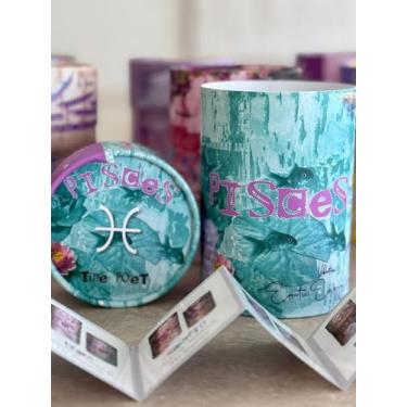 Imagem de Vela de soja do zodíaco de Peixes – Vela perfumada de jasmim em frasco de cerâmica reutilizável, 350 ml, queima de 80 horas, queima limpa, presente de astrologia para aniversários de Peixes e ocasiões