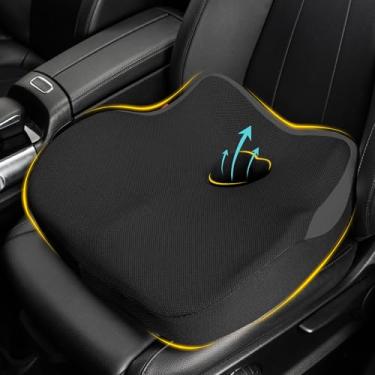 Imagem de Almofada de assento de carro: Almofada ergonômica de espuma viscoelástica para alívio da dor ciática, travesseiro de assento de direção maior para motoristas curtos em viagens longas - travesseiro de