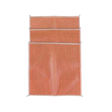 Imagem de Kit 3 Pano Multiuso Laranja Aramado Metalico Limpeza Cozinha Panela Prato