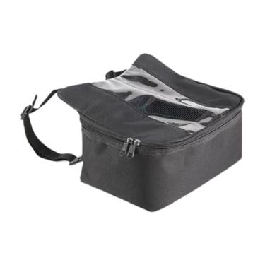 Imagem de Vaveren Bolsa frontal para guidão de motocicleta com capa de chuva, bolsa de selim universal à prova d'água para motocicleta, ideal para viagens, ciclismo, S Vertical