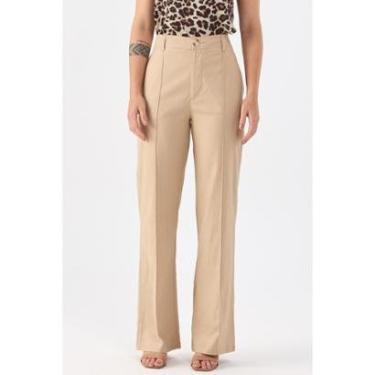 Imagem de Calça PKS Alfaiataria Wide Leg Linho Bege-Feminino