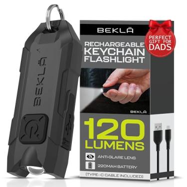 Imagem de BEKLA Chaveiro Lanterna 120 Lúmens, Lanterna Chaveiro EDC, Mini Lanterna Recarregável USB C, LED, Plástico