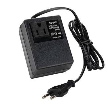 Imagem de Garosa Conversor de Tensão de 220 V para 110 V Adaptador de Viagem Com Transformador de Potência de 200 W Com Design Compacto para Uso No Exterior Com Aparelhos de 110 V (Plugue UE)