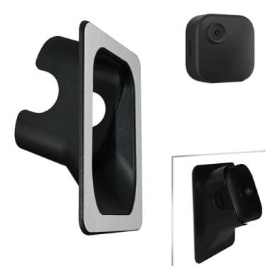 Imagem de Suporte de janela compatível com câmera Blink Outdoor 4 (4ª geração), suporte de parede de vidro para câmera fixa, suporte de janela angular de 20 graus, sem parafusos, monitoramento de vidro