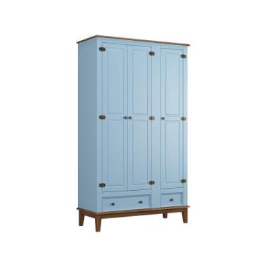 Imagem de Guarda-Roupa Rústico 3 Portas e 2 Gavetas - Madeira Maciça e MDF - Apa