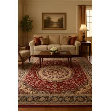 Imagem de TAPETE TURCO TABRIZ VERMELHO, PARA SALA, QUARTO