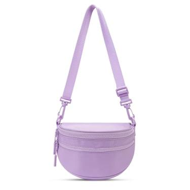 Imagem de Gitus Presentes para meninas de 6, 7, 8, 9 e 10 anos, mini bolsa tiracolo de nylon com alças ajustáveis, Lavanda