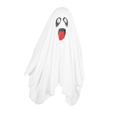 Imagem de Zyyini Capa Fantasma Assustadora para Crianças e Adultos, Fantasia Fantasma de Nylon Leve para Fantasia de Halloween, Capa Longa Branca para Festa de Cosplay (M)