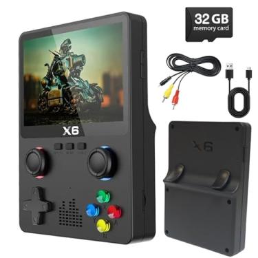 Imagem de Console de Jogos Portatil Retro com 10.000 Jogos Classicos HDMI TV Saida Cartao 32GB Bateria 2000mAh Presente Video Game Portatil (Preto)