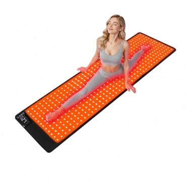 Imagem de Warmforwel Tapete de Luz LED Vermelha, Infravermelha e Azul – 660nm/850nm/470nm, 300–1368 LEDs, Controle Remoto Sem Fio, 4 Modos, 6 Níveis, Timer Automático (120x40CM)