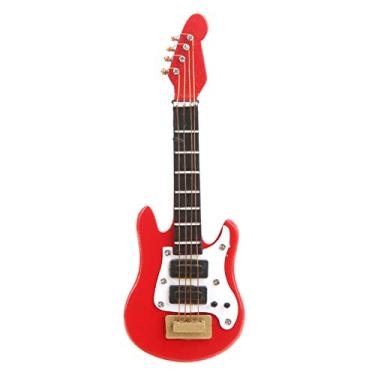 Imagem de TOPINCN Modelo de Guitarra Em Miniatura 1:12, Superfície Pintada de Madeira de Bétula Ornamento de Guitarra Em Miniatura Decorativo Realista Com Acabamento Brilhante, para Decoração de (Elétrica