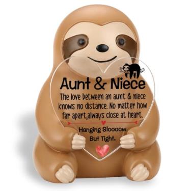 Imagem de CWGOTC Sloth Gift for Niece from Aunt Uncle, Cute Resin Sloth Figurine with Positive Heart Message, Birthday Christmas Back to School Encouragement Desk Decor Keepsake for Niece Teen Girls YSS24