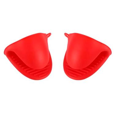 Imagem de LUVAS TÉRMICAS Profissionais Silicone Kit 2 Unidades Pegador Jacaré Vermelho - Resistência Máxima na Cozinha