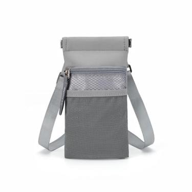 Imagem de AdiStylinno Bolsa transversal pequena, bolsa de telefone casual unissex, mini bolsa de ombro com vários bolsos com alça ajustável para mulheres e homens, Cinza, Small, Moderno
