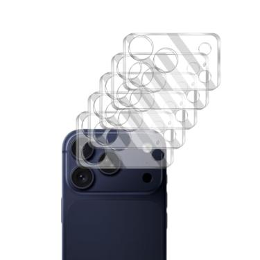 Imagem de Pacote com 5 protetores de lente de câmera para iPhone 17 Pro Max, vidro temperado, dureza 9H, ultra HD, antiarranhões, compatível com capas, não afeta fotos noturnas [não é compatível com iPhone 17