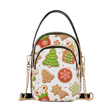 Imagem de Joisal Bolsas pequenas de festa de Halloween fantasma para mulheres, bolsas femininas modernas, mini bolsa de ombro, Christmas Elements Biscoitos de gengibre, 15*21*8cm