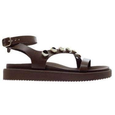 Imagem de Sandália Slickback Feminina Anacapri C30380 Marrom-Feminino