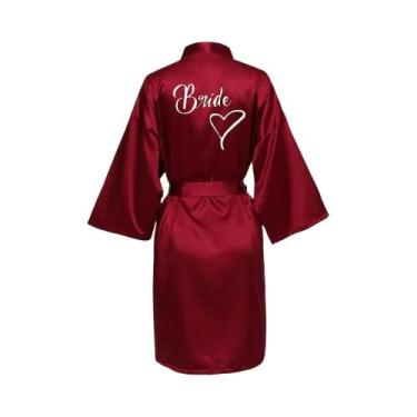 Imagem de Robe Curto De Seda Satin Para Mulheres, Estampa Sexy, Robe De Banho Pa