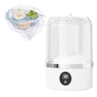 Imagem de Mini máquina de lavar portátil, máquina de lavar roupa íntima sem fio recarregável, máquinas de lavar automáticas portáteis para apartamentos, dormitórios, trailers, viagens e acampamento