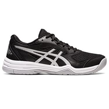 Imagem de ASICS Women's Upcourt 5 Volleyball Shoes, 10, Black/Pure Silver