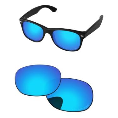 Imagem de PapaViva Lentes de substituição compatíveis com óculos de sol Ray-Ban RB2132 de 58 mm, Azul gelo, RB2132 58mm